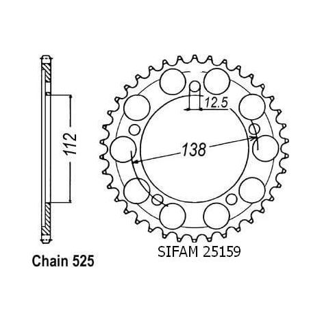 COURONNE CBR600F 99-00 DIVERS 25159CZ45