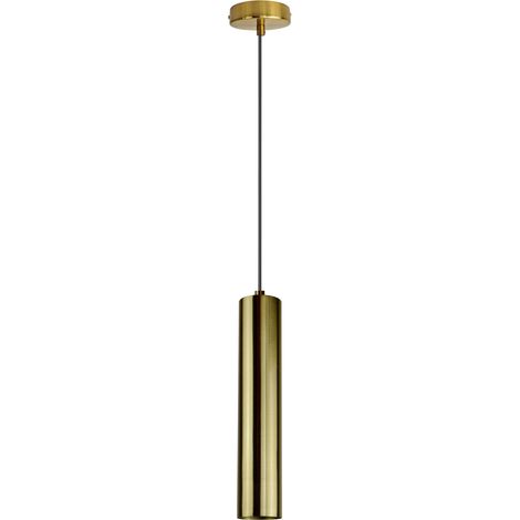 Suspension tube métal dorée Ø10cm Napoli 1xGU10 Polux (1/4)