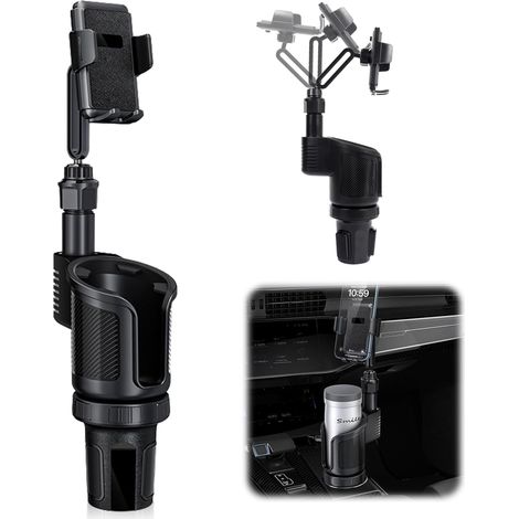 Support de téléphone de voiture - Support de téléphone multifonctionnel pour tableau de bord, pare-soleil, rétroviseur, table, support de téléphone de voiture rotatif à 360° et rétractable (1/5)