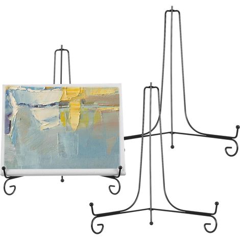 3pcs Chevalets Pliables en Fer Noir pour Exposer Photos et Vinyles, Support de Table Polyvalent et Robuste pour Décoration Intérieure (1/5)