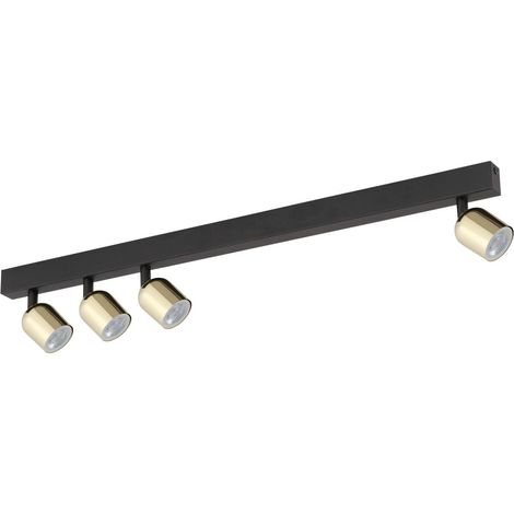 Plafonnier réglable Métal longueur 94 cm Noir Or