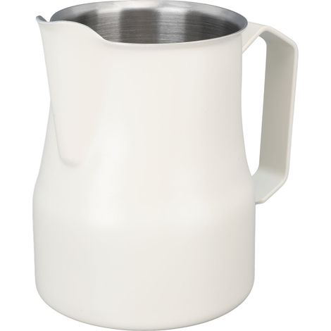 450 ml Milchkännchen aus Edelstahl 304, tropffrei, zum Aufschäumen von Kaffee, Weiß (1/5)