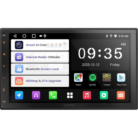 Autoradio 2 Din avec GPS Navi, sans Fil, WiFi/Bluetooth/USB, Radio Voiture écran Tactile 7 Pouces avec 24B EQ (1/5)