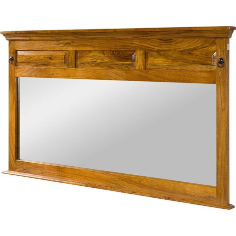 specchio in legno di Acacia 160x7x87 miele dorato laccato OXFORD 0405 (1/4)