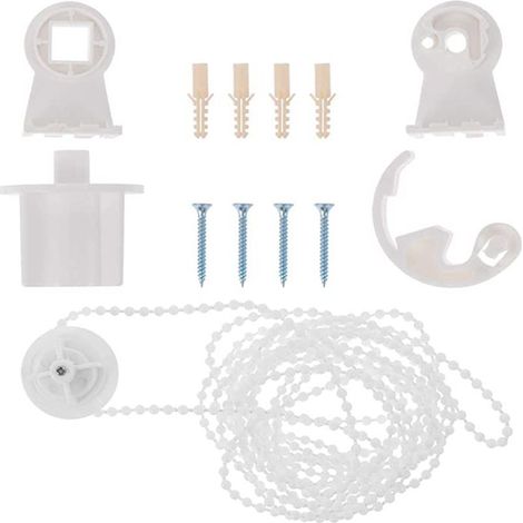 Contrôleur de store enrouleur en plastique de 28 mm et accessoires pour rideaux, comprend 3 mètres de vis à tringle et des bouchons en caoutchouc. (1/5)