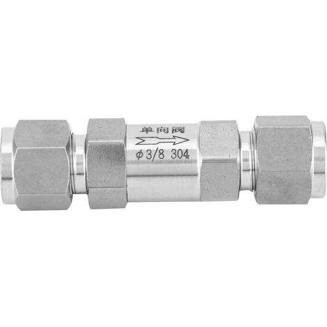 Clapet anti-retour en acier inoxydable 304, filetage femelle BSPP 3/8 pouce, vanne unidirectionnelle pour raccordement de tuyaux eau, huile, gaz. (1/5)