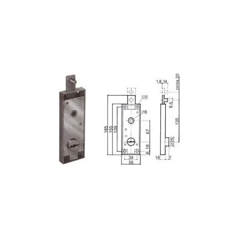 PREFER SERRURE DE PORTE BASCULANTE À DOUBLE PEU 8651-0810