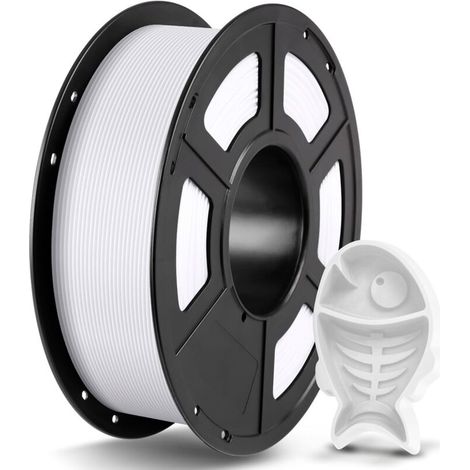 1,75 mm 3D-Druckerfilament, hohe Festigkeit und Zähigkeit, Maßgenauigkeit +/- 0,02 mm, 1 kg Spule, Weiß.
