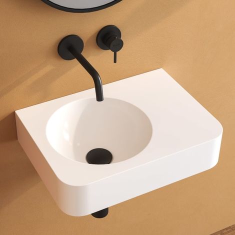 Kronenbach Stone Handwaschbecken 45 x 33 cm Becken links ohne Hahnlochbohrung (1/5)