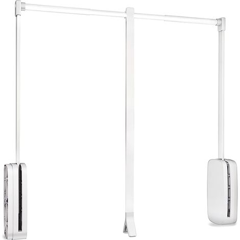 Penderie rabattable pour armoire Sling, 830-1150mm, Plastique blanc, Acier et Plastique. (1/5)