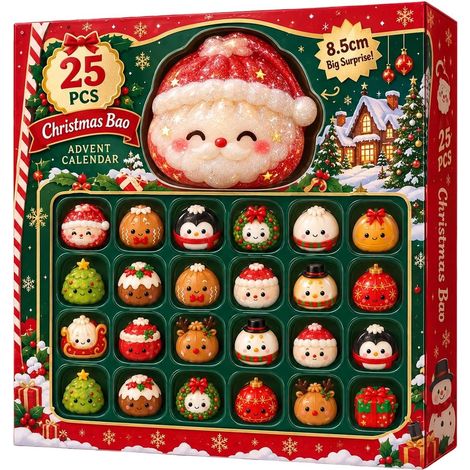 Calendrier de l'Avent Squishy 2026, 24 Figurines de Dumpling Surprise