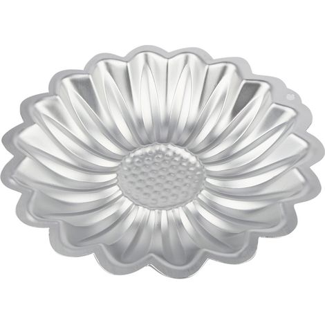 molde para pastel de girasol 3D, aleación de aluminio, antiadherente, horneado uniforme, decoración de cumpleaños (1/5)