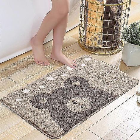 Tapis de porte Pxcl à motif baleine absorbant et antidérapant pour entrée de maison ou de salle de bain (38 x 58 cm) - 48 x 78 cm - Marron (1/5)