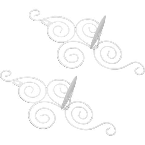 Lot de 2 bougeoirs muraux pliables de style européen en fer forgé à motif tourbillonnant, décoration intérieure blanche (1/5)