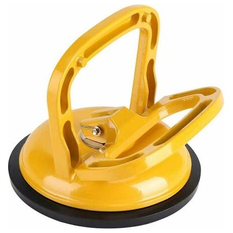 Heavy Duty Single Suction Cup, Glass Suction Vacuum Lifter/Aluminum Suction Cup Lifters/Professional Glass Lifter, Extractor Removal Tool,Yellow (1/5)