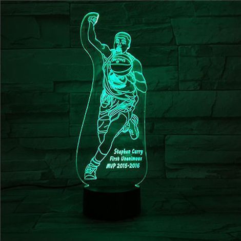 Lampe de chevet LED 3D Basketball Kurry à changement de couleur (1/2)