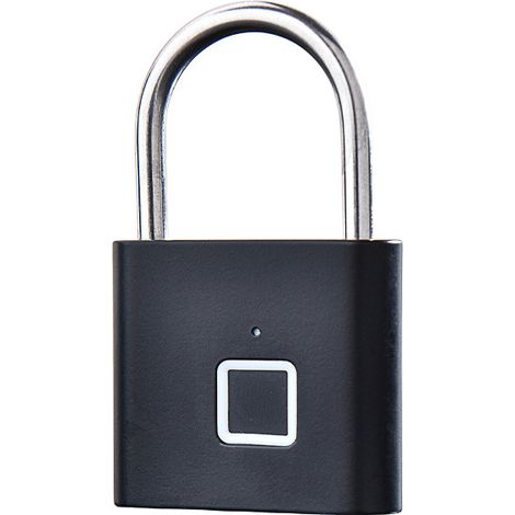 Sollbry Cerradura de huella dactilar, candado inteligente, cerraduras para taquillas, cerradura inteligente recargable por USB, ideal para taquillas de gimnasio, escuela, deportes, almacenamiento (neg (1/3)