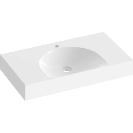 Ravak Lite - Lavabo 80x45 cm, senza troppopieno, foro per miscelatore, bianco XJX01280004 (1/2)