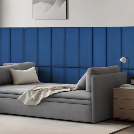 Wandkissenset Carpino 2-tlg. Samt 90x30 cm Navyblau [neu.haus]