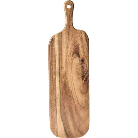 Planche à découper en bois d'acacia avec poignée, petit format, planche à charcuterie allongée, planche à fromage, planche de service pour la cuisine, viande, pizza, fromage, pain, légumes et fruits, (1/5)