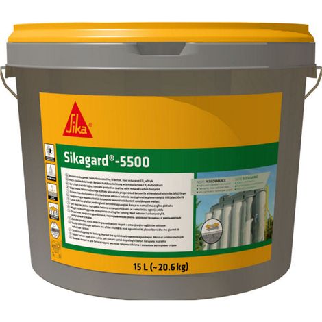Sikagard®-5500 - Revestimiento anticarbonatación elástico de base renovable - 20,6 kg - Bote - Varios colores