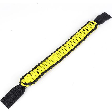 Car modification: rear seat grab handles, paracord braided grips, rear passenger headrest safety armrests, universal type - yellow (1/4)