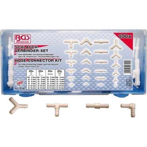 Conectores manguera bgs 100 piezas polioximetileno 3 a 12 mm