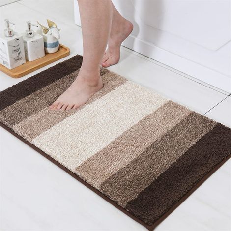 Tapis de sol confortables et durables en curry 5080cm, Tapis antidérapant épais, tapis absorbant pour salle de bain et entrée (1/4)