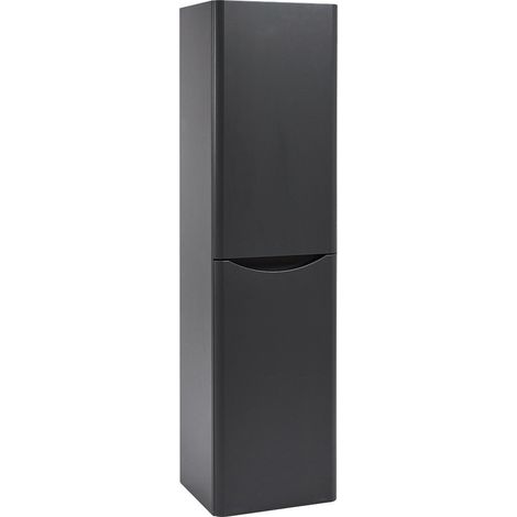 Orbit Contour Wall Hung Tall Storage Unit 400mm Wide - Graphite Grey (1/3)