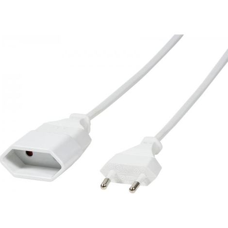 Cavo di prolunga LogiLink CEE 7/16 Euro con spina piatta bianca, 2 m. (1/4)