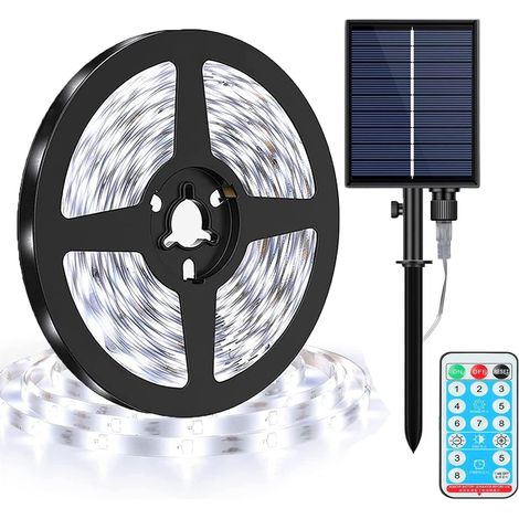 Guirlande Solaire 12M 240LEDs Étanche Décorative Intérieur Extérieur Blanc (1/5)