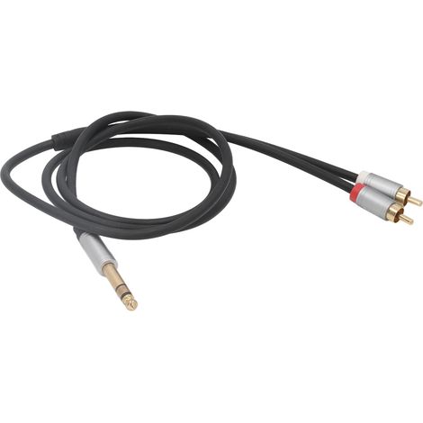 Câble audio RCA stéréo 1,23 m, adaptateur Y doré métal noir, séparateur double fiche mâle vers femelle, plaqué or, pour chaîne hi-fi et home cinéma (1/5)