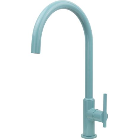 Miscelatore per lavello cucina moderno colore azzurro opaco con canna girevole 360° Gattoni Ark C720/PCTFY Azzurro (1/5)