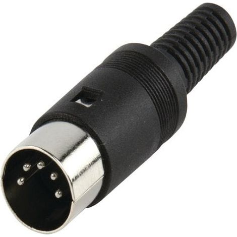 Conector DIN de 5 pines macho  Negro (1/4)