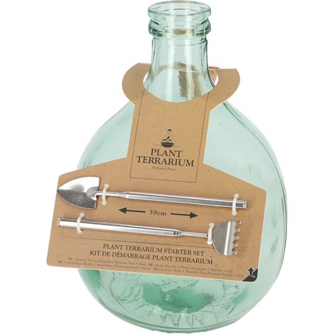 Kit de démarrage pour plante en terrarium en verre et inox - 5L - D 21,2 x H 33,1 cm - Livraison gratuite (1/5)