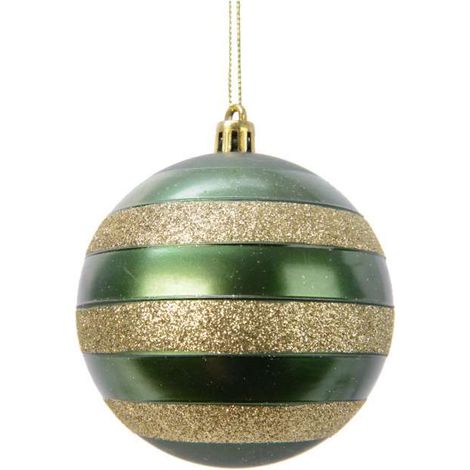 Sfera natalizia glitter verde oro