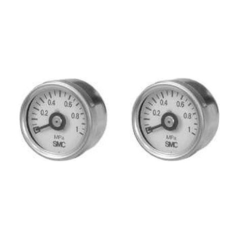 Manomètre SMC, 0mPa à 0.1mPa, raccord R 1/8, Ø cadran 30mm ( Prix pour 1 )