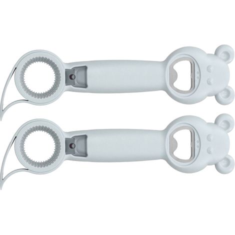 Stück 4-in-1 Dosenöffner, universell, tragbar, manuell, für Getränkeflaschen, Grau (1/5)