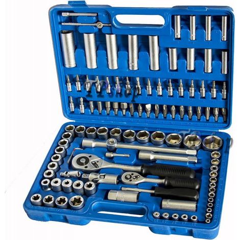 CHIAVI BUSSOLA CRICCHETTO 108 PEZZI  CON BUSSOLE TORX UTENSILI  PROFESSIONALE (1/5)