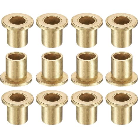 Lot de 12 bagues à bride - Bronze fritté - Alésage 6mm - Autolubrifiant - Machines industrielles - 6x8x10 mm (1/5)