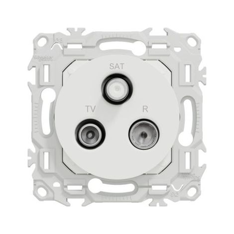 TV/FM/SAT-Anschlussdose Odace - Koaxiale Ausgänge - kreideweiß - SCHNEIDER - S920461 (1/4)