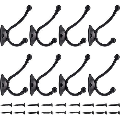 8 Stücke größere Kleiderhaken Vintage Wandmontage Metall Tür Huthaken Retro Haken für Garderobe Bad Küche