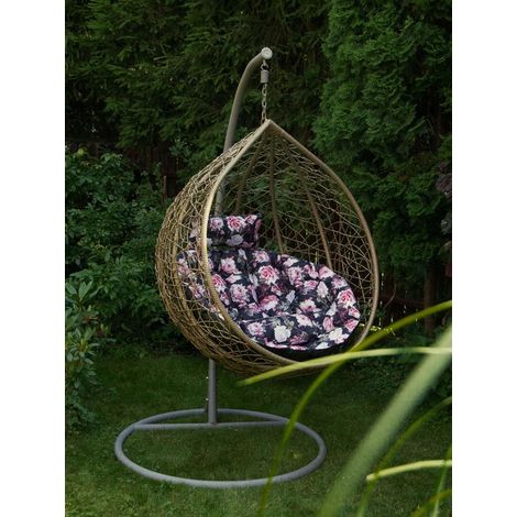 Cuscino a bozzolo premium per sedia sospesa - rose (1/5)