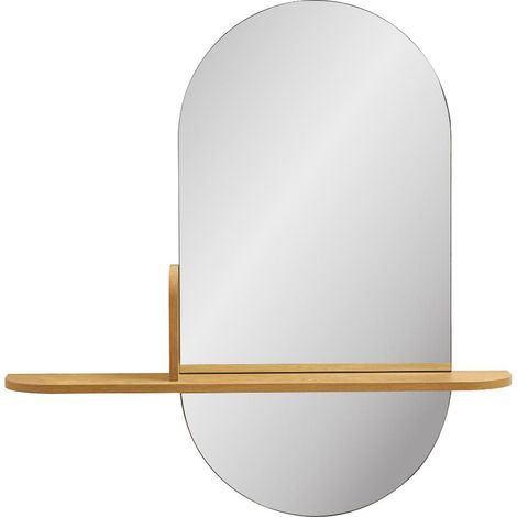 Les Tendances – Miroir Barco avec étagère – Dimensions 92x15x94,5 cm – Matériau : mélaminé effet chêne – Pour salle de bain moderne