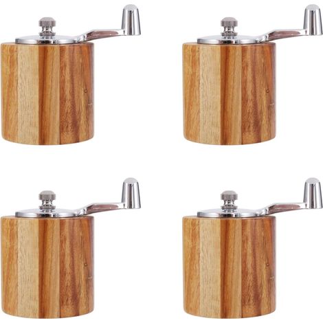 4 moulins à poivre manuels, mécanisme céramique, à manivelle (1/5)