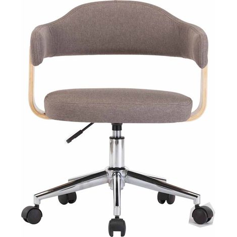 Maison Exclusive - Drehbarer Bürostuhl Taupe Bugholz und Stoff (1/5)