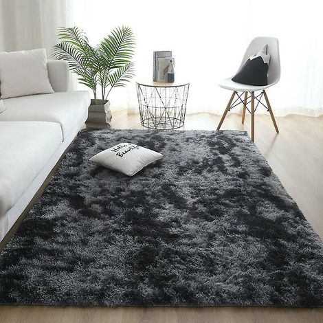(gris-noir, 80 X 160 Cm) Tapis Shaggy Tapis Shaggy Pour Le Salon Grand Tapis De Sol Pour Le Couloir Tapis Shaggy Doux Tapis D'intrieur Doux Antidr (1/5)