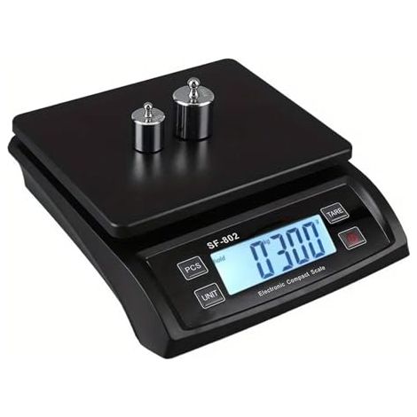 Bilancia da cucina elettronica digitale 30 kg/1 g, bilancia domestica, bilancia per alimenti con display LCD (nera) (1/5)