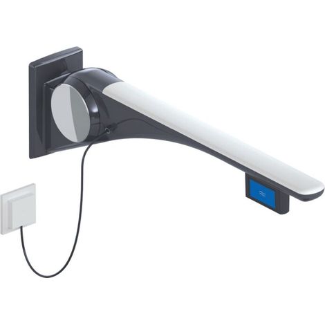 HEWI 802.50.42260 Poignée rabattable de soutien Basic, 750 mm, gauche (1/2)