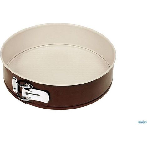 Guardini, Tortiera apribile 1 fondo Ø 26 cm, Fondo salvagoccia, Acciaio con rivestimento antiaderente, Crema e Cioccolato, Made in Italy, Linea Bon Ton